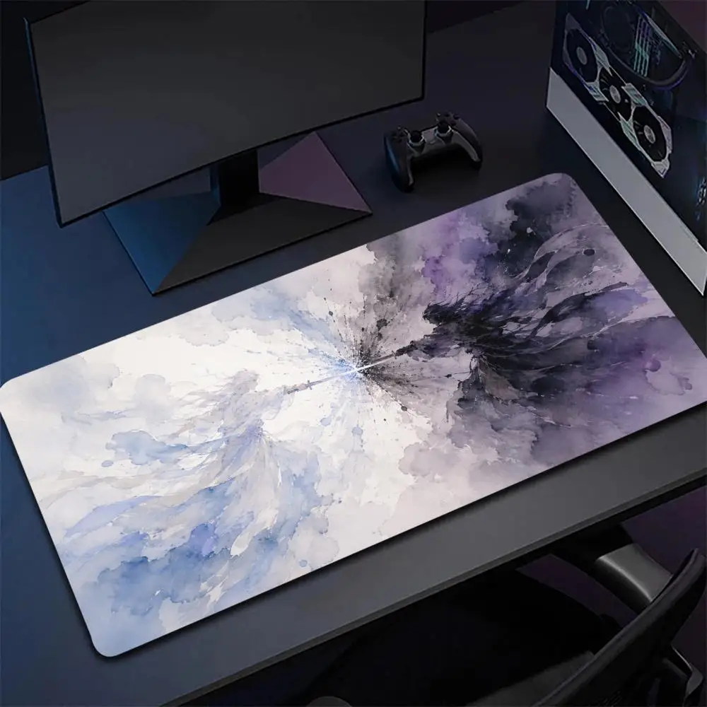 Epic Sword Fight Samurai Large Extended Mouse Pad Non Slip Rubber Base Gaming Desk Mat Cool Art Work Mousepad For Gamers