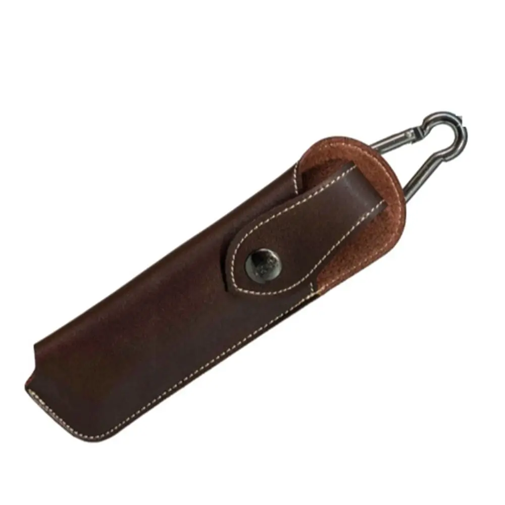 Retro Brown Fold Knife Scabbard Tool Flashlight Belt Loop Case Holder Leather Knife Sheath Protective Cover Pocket Hunt Camp image 4