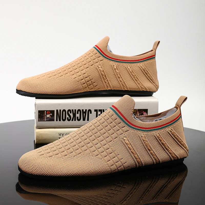 YRZL الانزلاق على المتسكعون للرجال تنفس المتسكعون الرجال الصيف عادية خفيفة الوزن القيادة الأخفاف عدم الانزلاق الراحة أحذية مشي #5