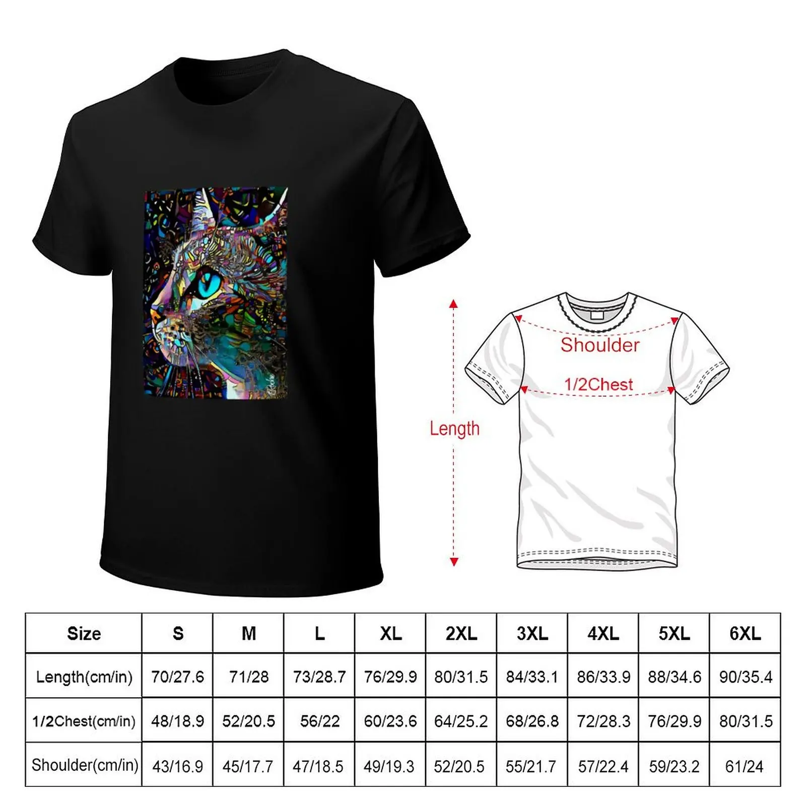 Mars chat - Lea Roche paintings - cat, chat, cat T-Shirt Quick Dry Light Sports T-Shirt
