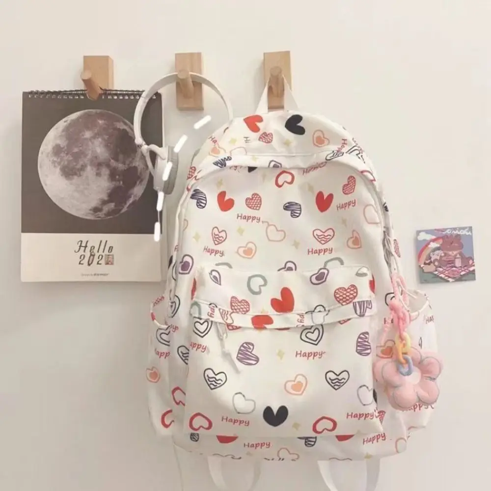 Large Capacity Shoulder Bag Casual Cartoon Print Lightweight Rucksack Wear-resistant Student Schoolbag