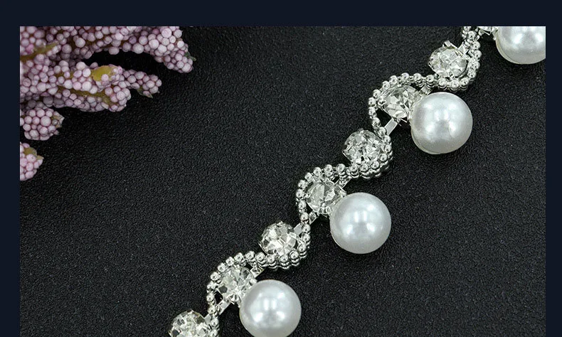 10 Meter Strass-Glitzerkristall-Diamantkette mit Eingelegten Perlen, DIY-Bastelbedarf, Geschenkdekoration, Taschen-, Hut- und Kleidungszubehör – Detail 4