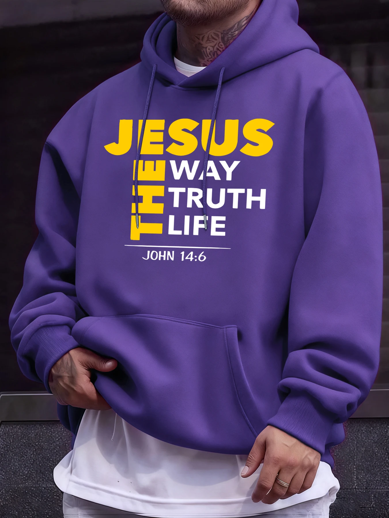 Jesus The Way Truth Life Prints Herren-Hoodies im Ausverkauf, Frühlings-Hoodies mit Taschen, weiche Fleece-Kleidung, All-Match-Freizeitkleidung mit langen Ärmeln – Detail 12