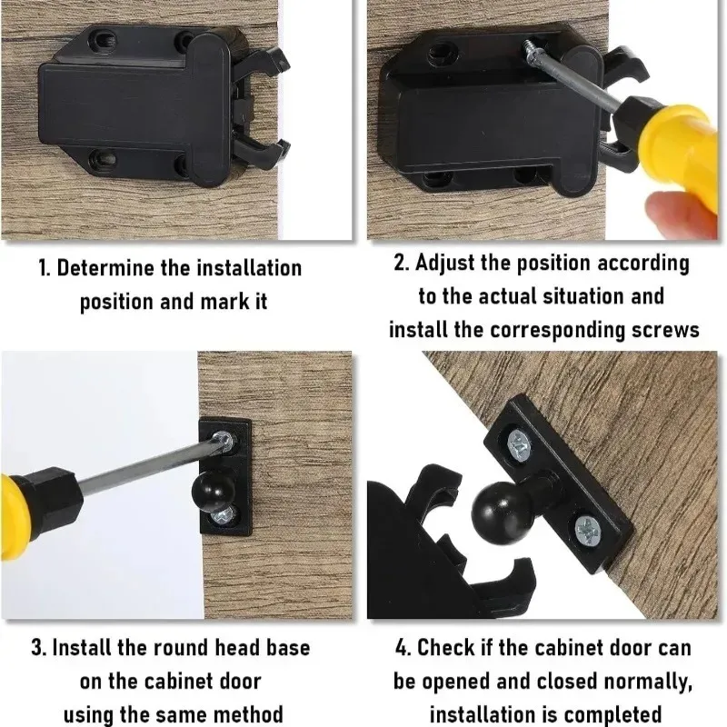 Chiusura tattile non magnetica Chiusura universale per porta dell'armadio con vite per mobili Push To Latch Fornitura di fermaporta dell'armadio