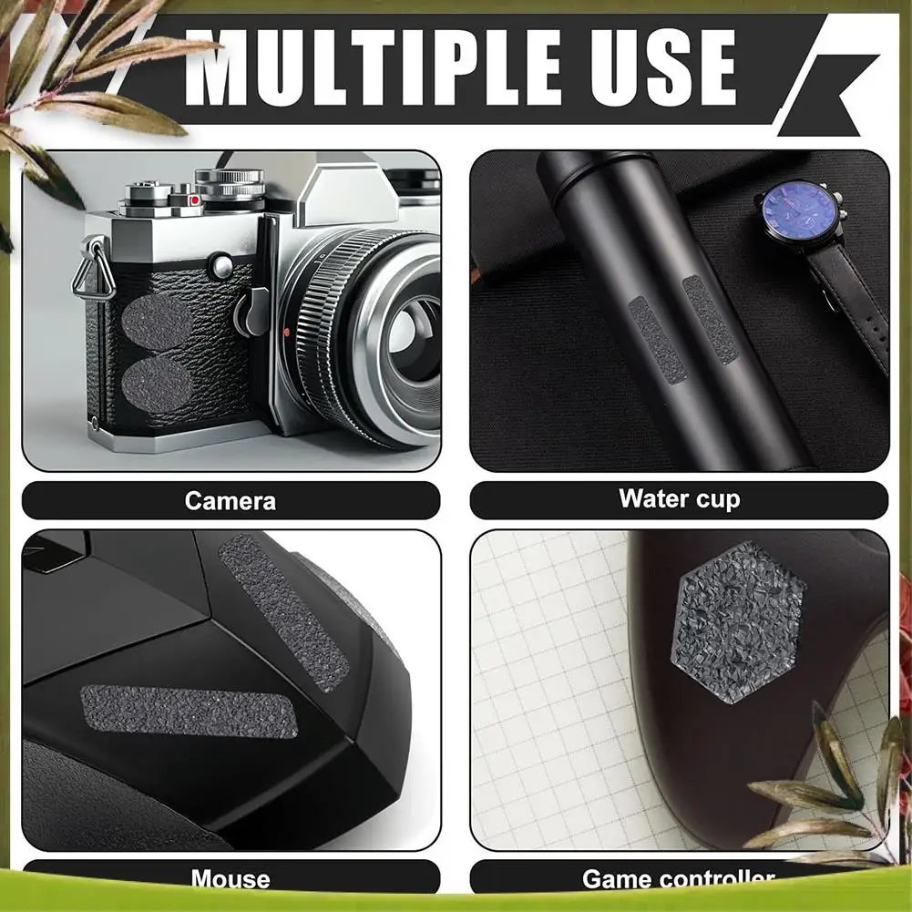 

ABDW-4 Pack Anti-Slip Grip Tape Stickers, Different Shapes Phone Grip Strips Reusable Pre-Cut Adhesive Decals Tablet Patches