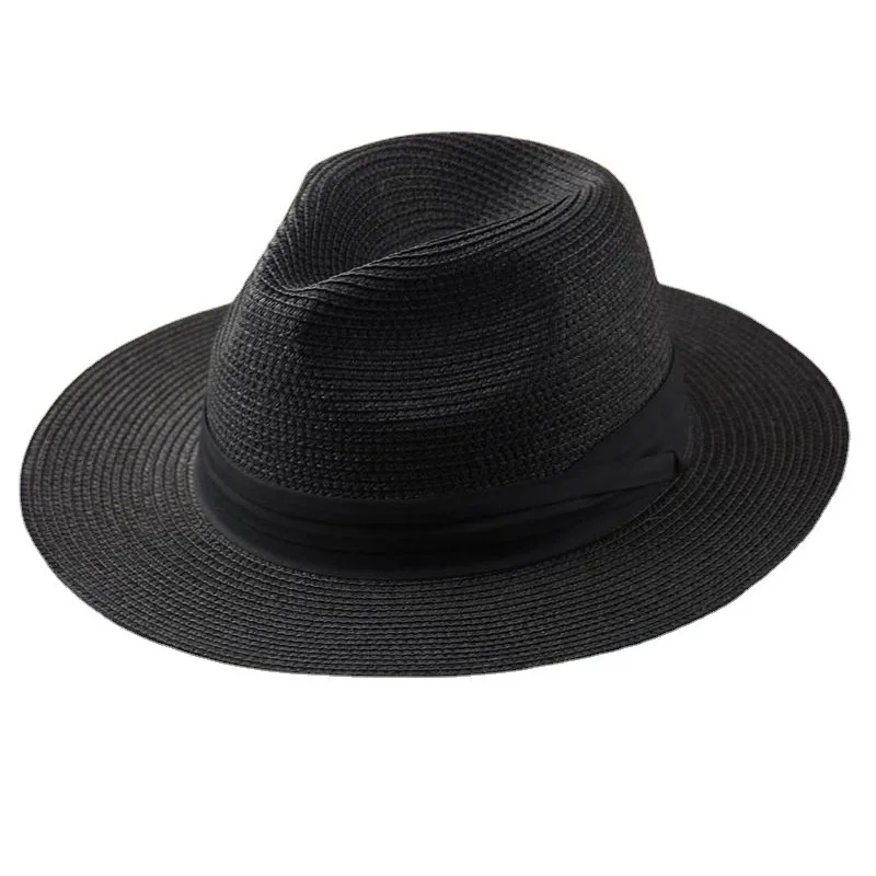 

New Foldable Panama Straw Hat for Men, Big Size Fedora Sun Cap, Woven Breathable UV Protection Beach Hat