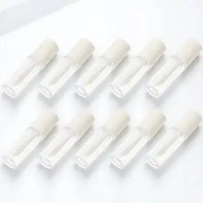 10 pièces Tubes de brillant clair vide 1 2ml blanc brillant à lèvres Tubes capuchon Portable bricolage échantillons conteneurs pour rouge à lèvres maquillage