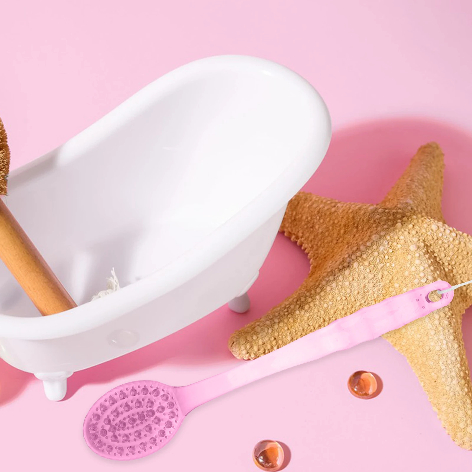 

3Pcs Long Handle Bath Brush Exfoliating Body Scrubber Soft Bristles Skin Health Back Bath Brush