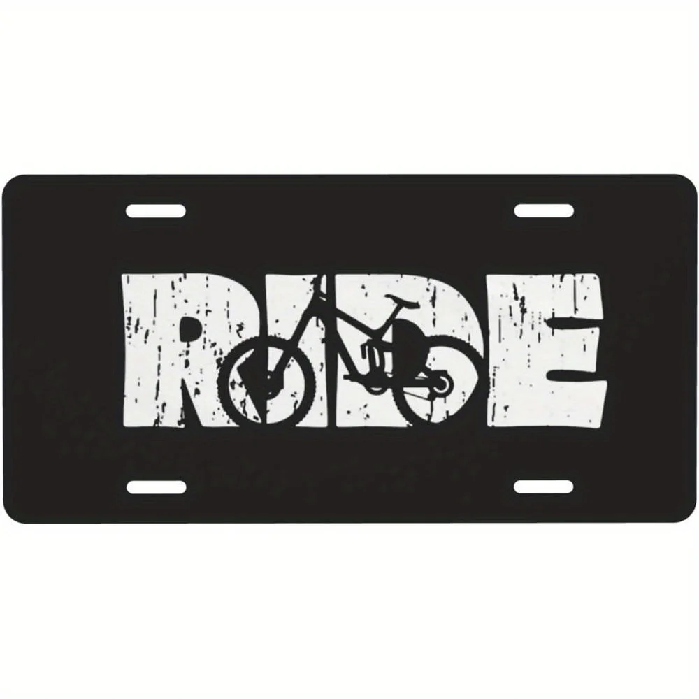 2D Flat, 2D Plane Is Only Used for DecorationVintage Mountain Bike License Plate- Vintage Bicycle Design with 