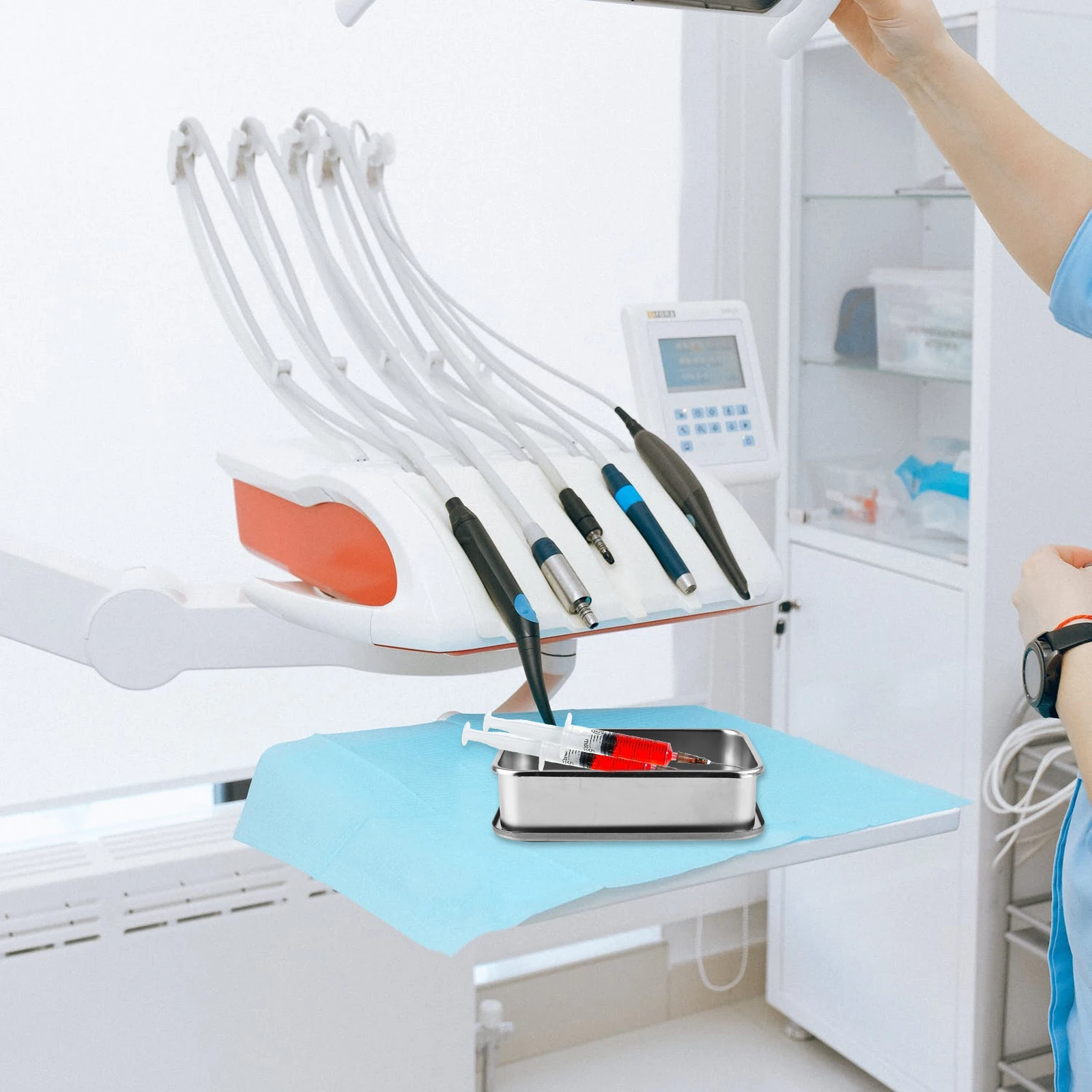 

Instrument Tray Lid Surgical Tray Stainless Steel Durable Reusable Container Medical Clinical 8 Inch