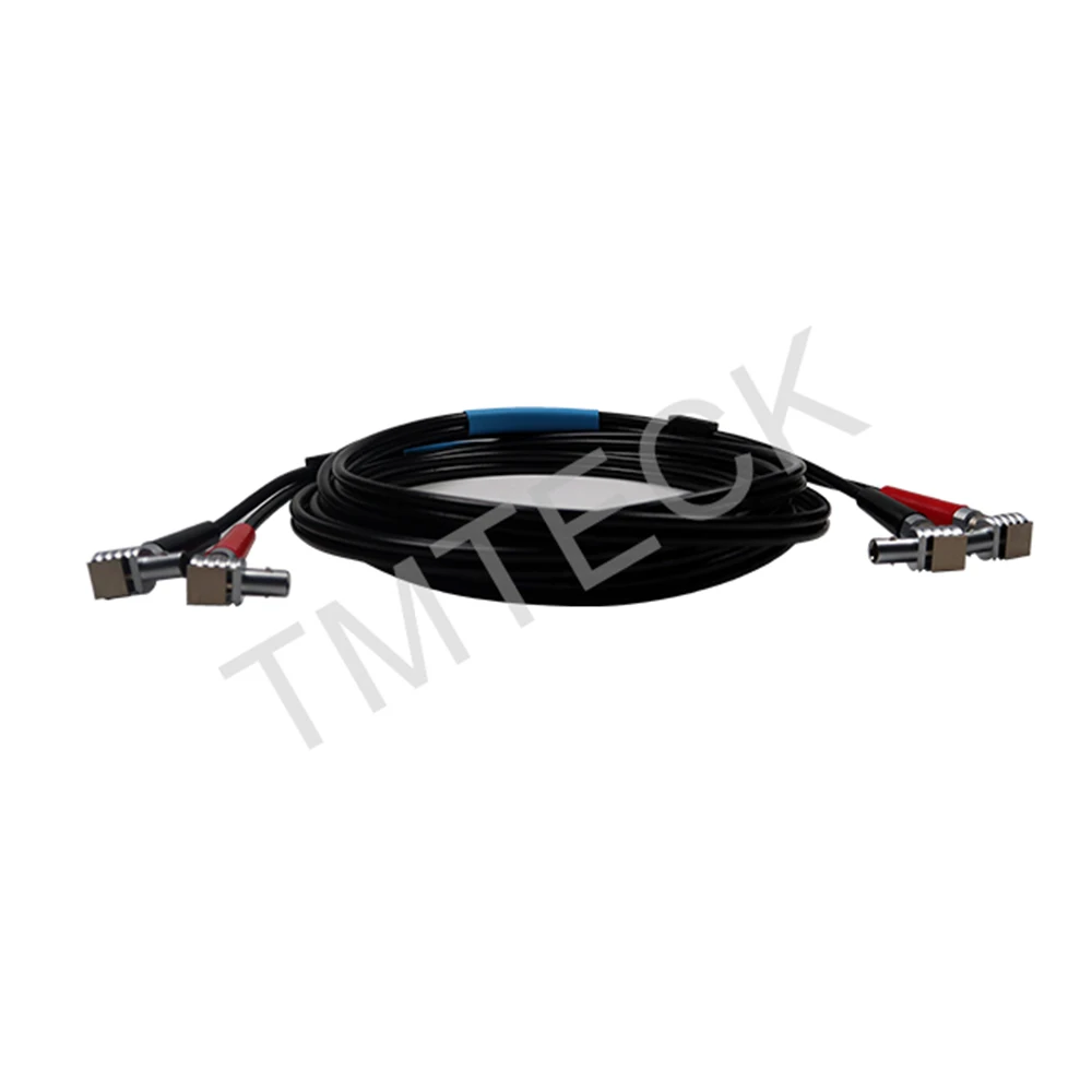DUAL RG174 Ultrasonic cable for Flaw Detector, compatible with style 90 degree Lemo 00 to 90 degree Lemo 00