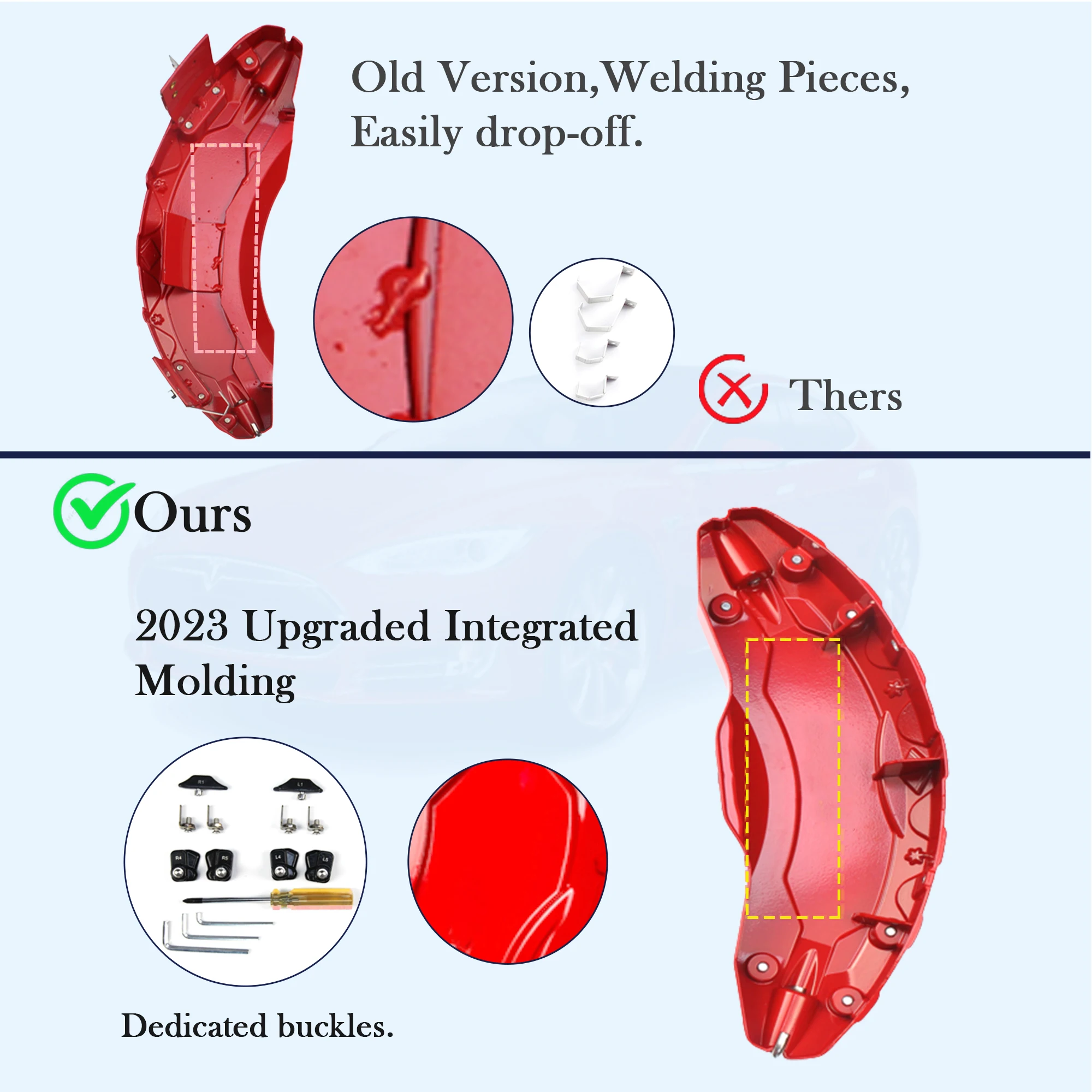 Para Tesla Model Y 3 2021-2024 cubiertas de pinza roja aleación de aluminio 19 20 pulgadas tamaño del cubo de rueda Juego de 4 con pegatinas