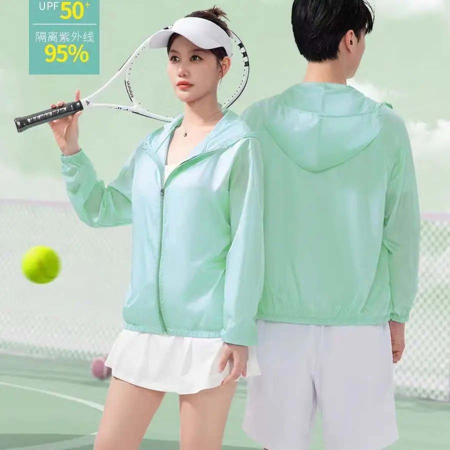 

Popular outdoor sunscreen clothing summer ice-feeling sunscreen thin hooded integrated outer sunscreen clothing women