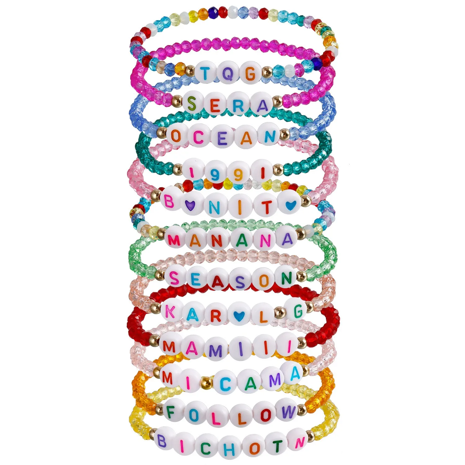 KAROL G Singer Friendship 12 Piece Set Bracelets Polymer Clay Beaded Inspired Bracelet Manana Sera Ocean Follow Crystal Bracelet