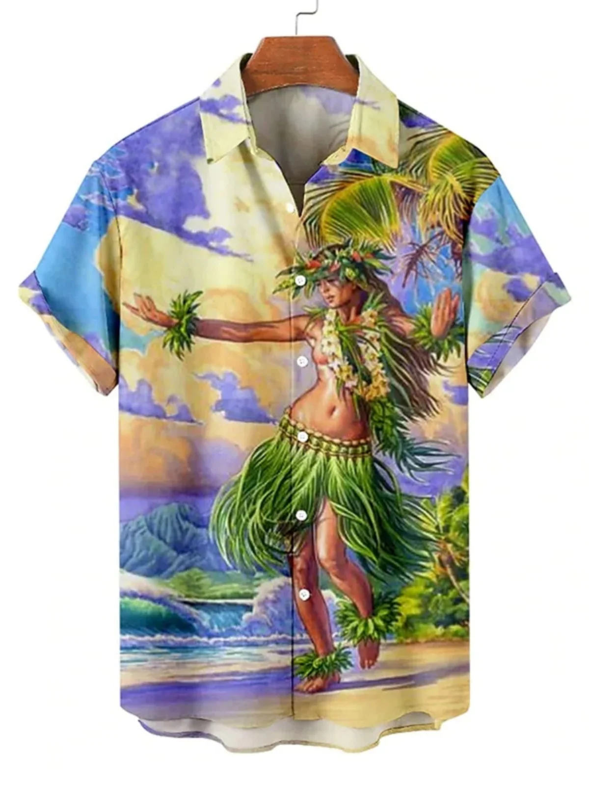 

Collar Printed Button ort Sve irt Youth Faion Summer Breathable Moisture ng Stand Fit M irt