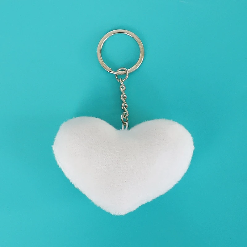 5pcs Sublimation Blank Key Ring DIY Heat Transfer Keychains Short Plush Key Chains Heat Transfer Printing Creative Gift