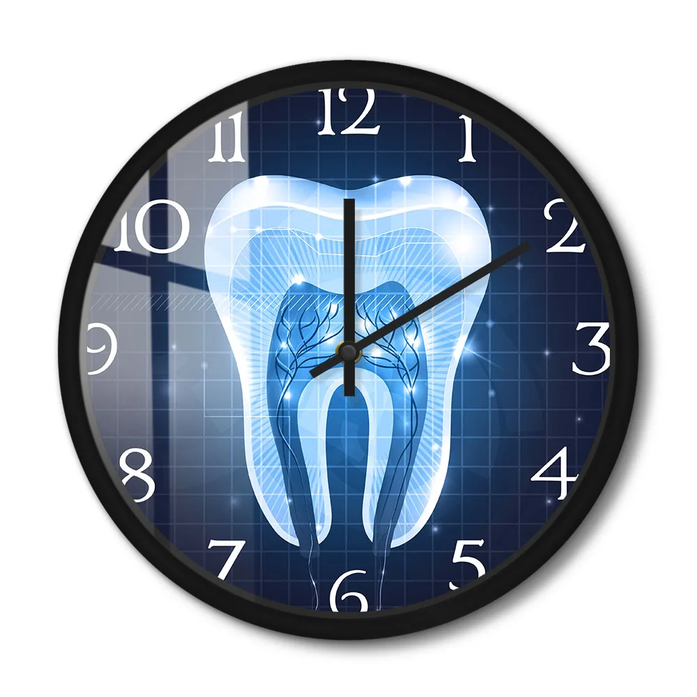 Tooth Anatomy Art Wall Clock For Dental Clinic Office Dentist Gift Medical Artwork Modern Design Home Decor Clock Wall Watch