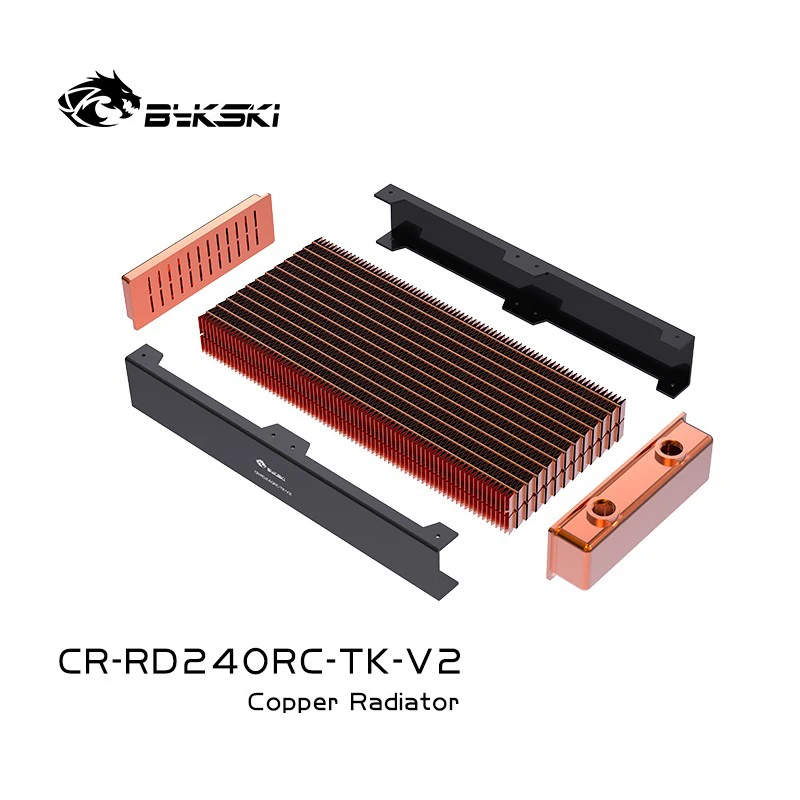 Bykski 40mm Thick 120/240/360/480mm Copper Single Row of Radiator Computer Water Cooling Liquid Heat Exchanger Use for 12cm Fans