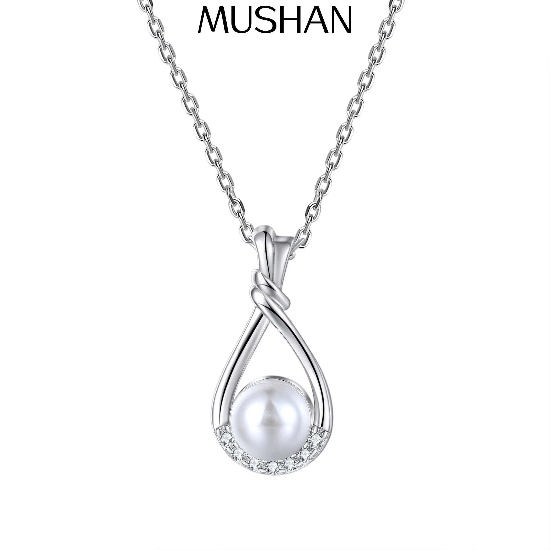

MuShan Jewelry 925 Sterling Silver Necklace Pendant Chain HCD Gemstones Engagement Party Classic Style Women Necklaces Jewelry