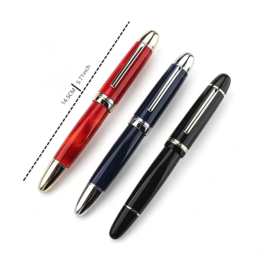 JINHAO X169 Fountain Pen Elegant Black Gold Clip Pen M/F/EF Nib Writing Ink Pen pk 9019 X159 P136 Stationery School Supplies