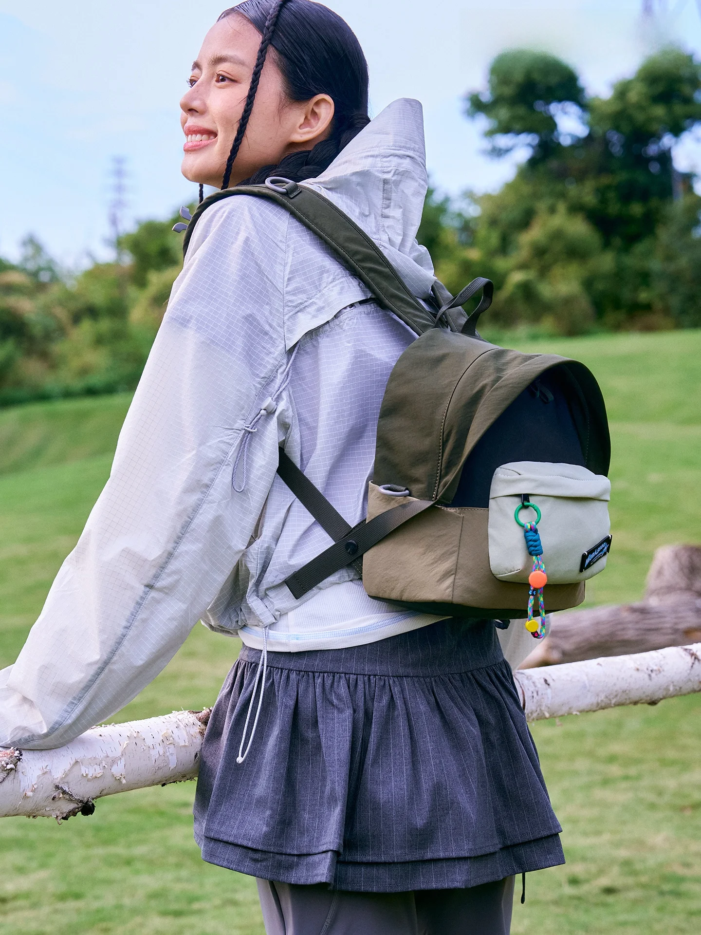 Lightweight Waterproof Outdoor Backpack for Women Travel Hiking Camping Dual Shoulder Bag Soft Polyester  Zip Closure