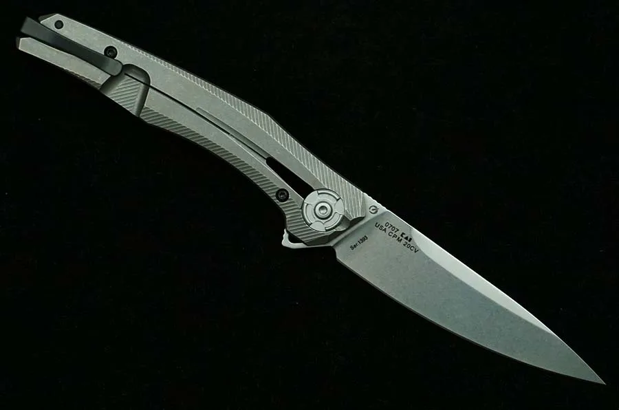 0707 # Folding Knife Mark 20CV Blade Real Titanium/Carbon Fiber Handle Outdoor Camping Hunting Kitchen Survival EDC Tools