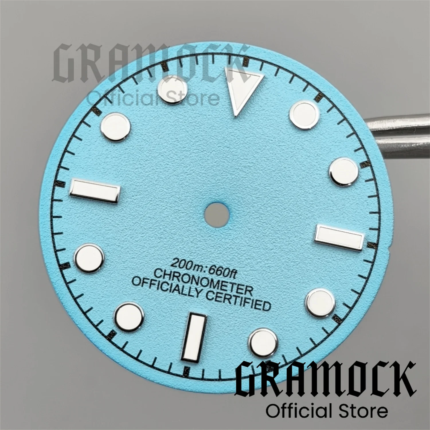 Gramock 29mm Lake Blue Sandy Texture Watch Dial Orange GMT Luminous For Men NH34 NH35 ETA2824 PT5000 DG2813 Movement Date Window
