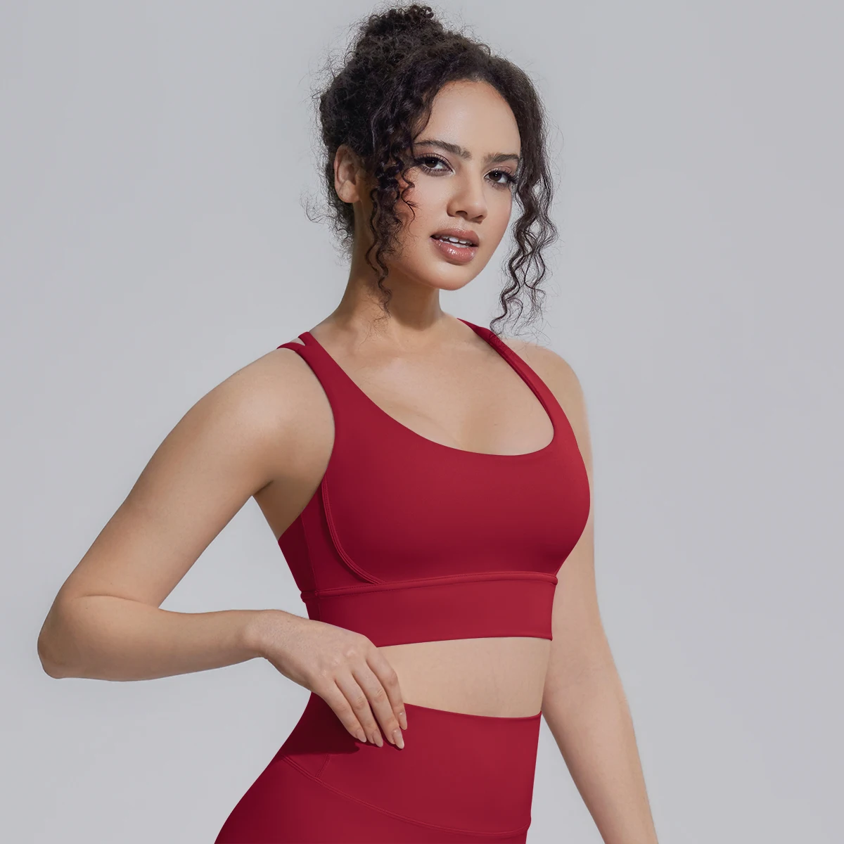 Damen Einfarbiger Schöner Rückenfreier Yoga-BH Yoga-Unterwäsche mit Brustpolster Sommer Fitness Sport Stoßfester Workout-Top Sexy BH – Detail 36