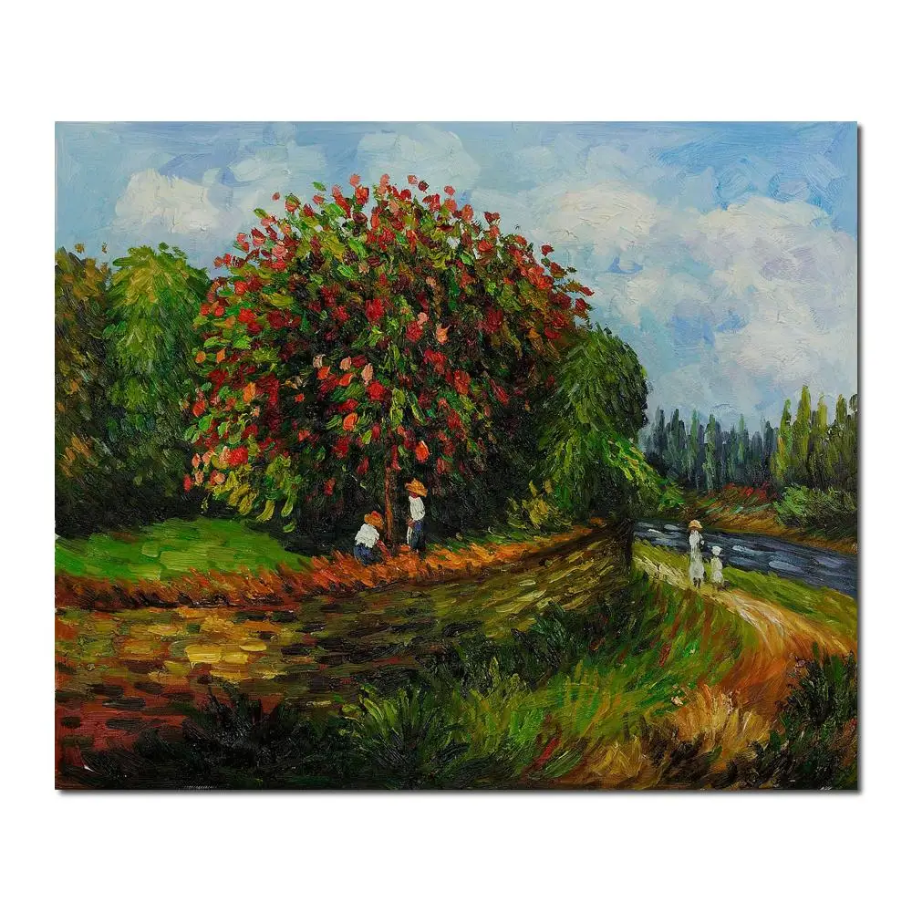 oil painting art gallery Bluhender Kastanienbaum by Pierre Auguste Renoir reproduction Canvas Handmade High quality