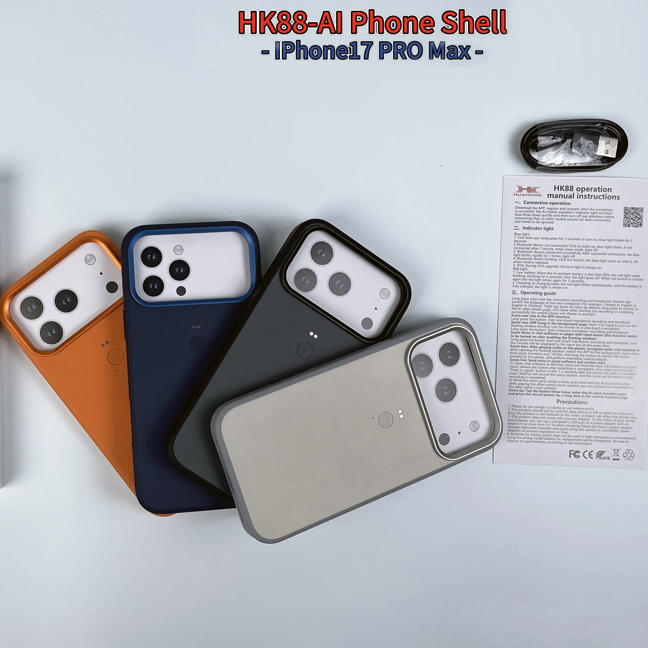 

New Phone Protective AI Case for Apple 17pro Max Taking Photos,Real-time Translation Bluetooth Phone Cover for iPhone 17 Pro Max