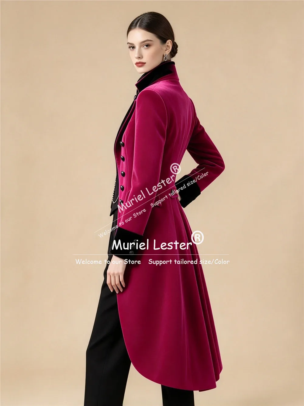 Elegant Women Pants Suits 3 Piece Sets Black Lapel Velvet Prom Blazer Jacquard Vest Pants Customized Lady Business Party Tuxedos