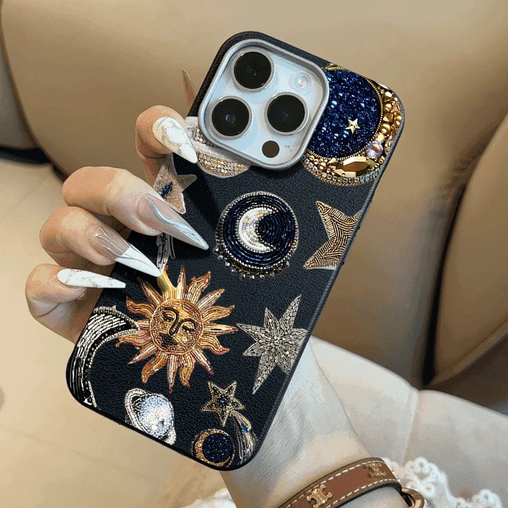 Luxus-Sternen- und Mond-Hülle für iPhone 16 15 Pro Max Hüllen iPhone 17 11 12 13 ProMax 14 15 16 Plus 8 7 XS XR Stoßfeste INS-Abdeckung – Detail 7