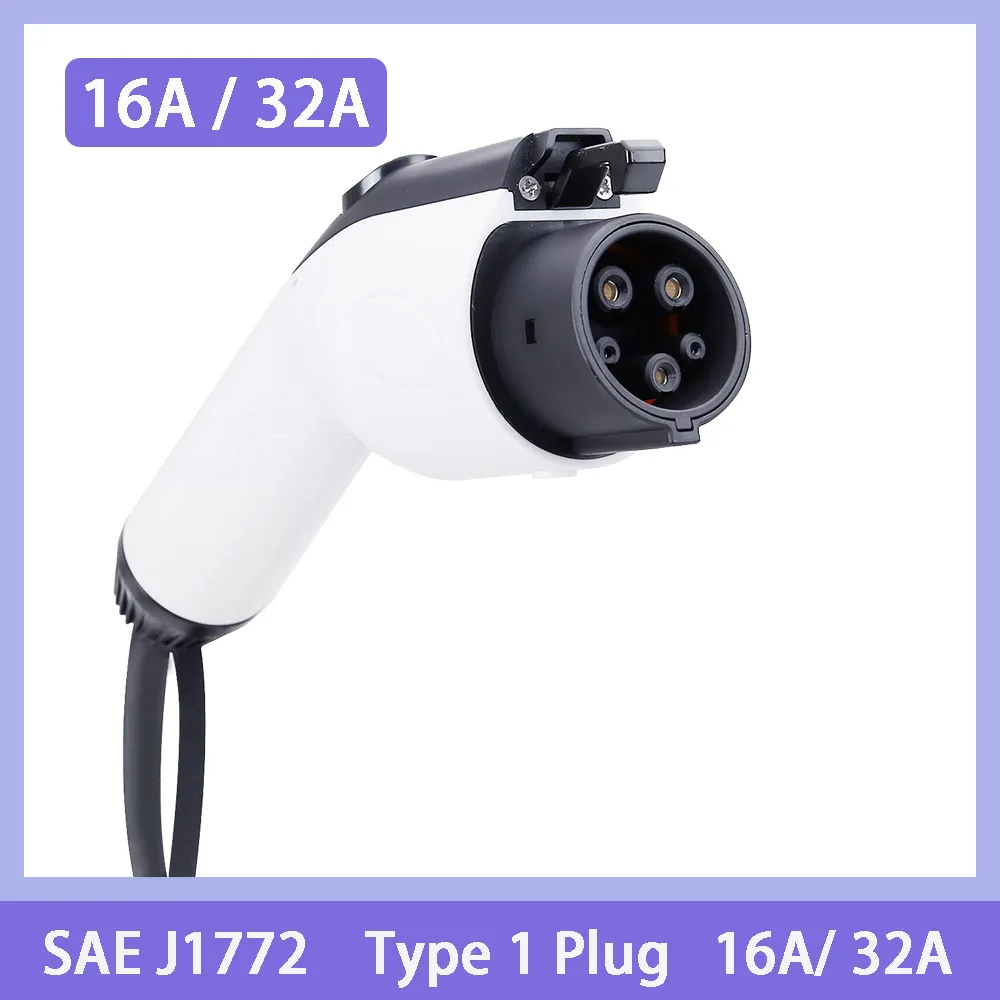 New 5M 10M J1772 32A Type 1 Female Plug To Male Socket EV Extension Cable Connector Extend Charging Station Charger Length