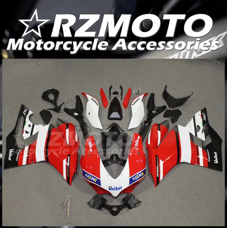 

4Gifts New ABS Motorcycle Fairings Kit Fit For Ducati PANIGALE 959 1299 2015 2016 2017 2018 15 16 17 18 Bodywork Set White Red