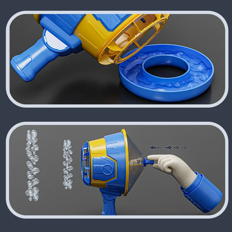เด็กใหม่ลม Bubble Machine ของเล่นกลางแจ้ง Interactive Bubble Machine Air Principle ต่อเนื่อง Bubble ใหม่ Exotic มีรูพรุน
