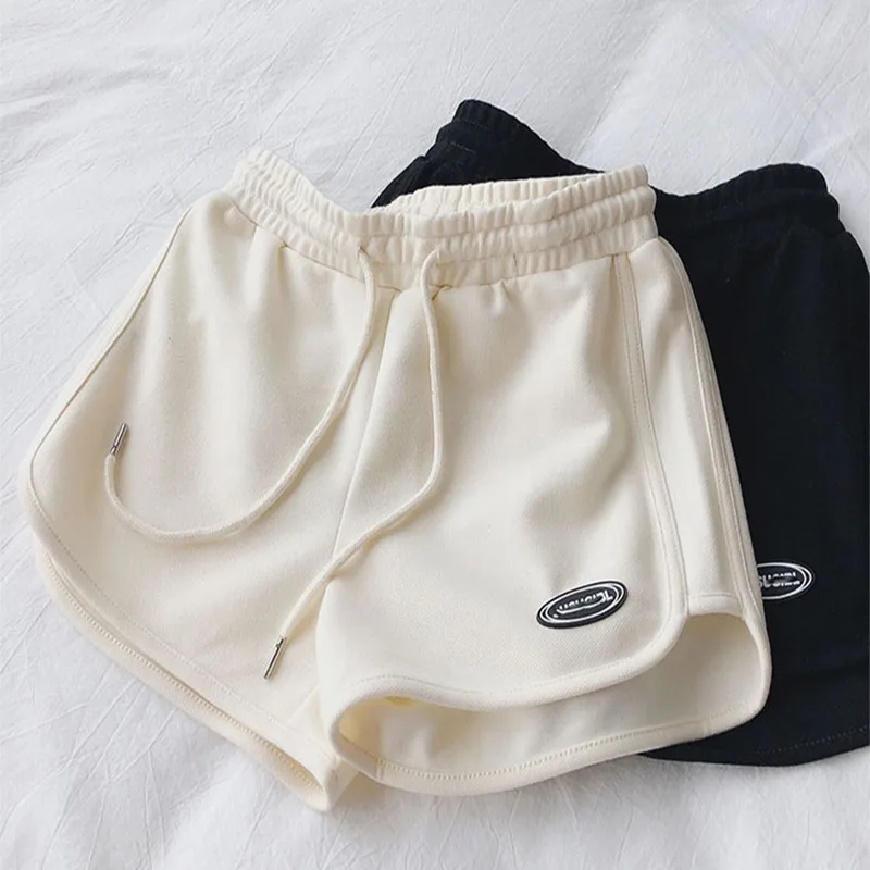 

American Cotton Loose All-match Shorts Women's High Waist Casual Sports Yoga Pants Korean Style Popular A-type Wide Leg Pants