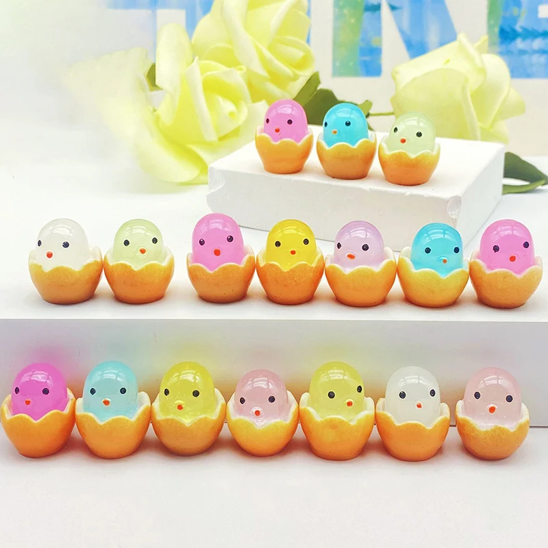 Broken Eggshell Chicks Luminous Diy Resin Accessories Cream Plastic Mobile Phone Case Nightlight Ornaments Small Gifts