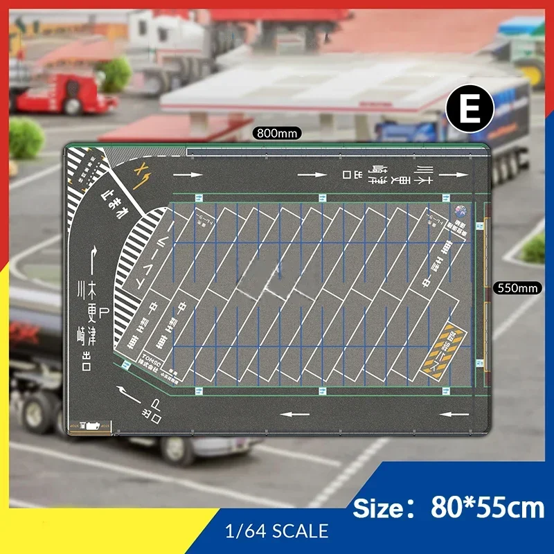 1:64 Parking Lot Scene Model Garage Mouse Pad Car Model Background Mat TLV TOMY Car Model Display Mat Toys for Boys Gift