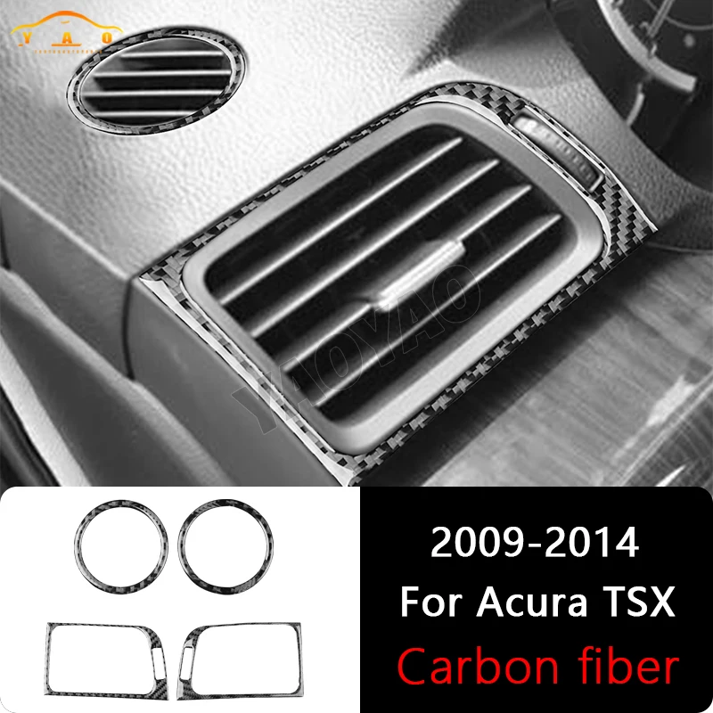 

Car Sticker For Acura TSX 2009-2014 Carbon Fiber Mist Eliminator Dashboard Left Right Air Vent Trim Cover Accessories