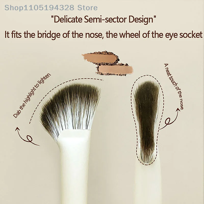 [MP] 1 Pz Mezza Pennello per Ombretto per Naso a Forma di Ventaglio Evidenziatore Blush Pennelli per Trucco Fit Naso Contorno degli Occhi Donne Strumenti di Bellezza Del Viso
