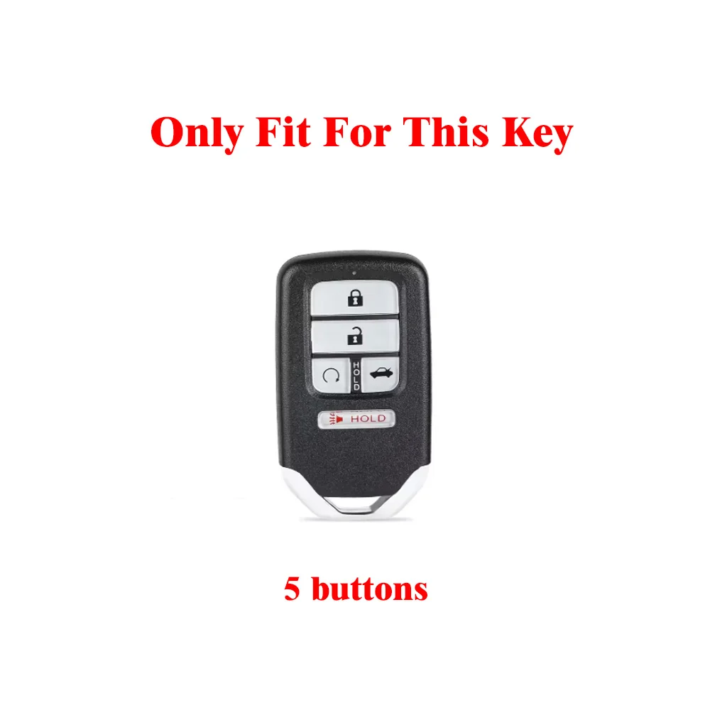 5 Buttons Carbon ABS Car Key Case Cover for Honda Civic CRV Accord CR-V Pilot 2015-2020 Keychain Holder Shell Protector