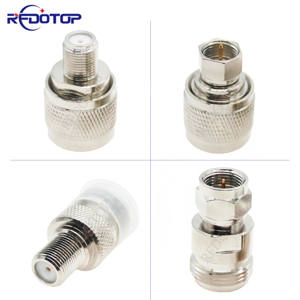 

2Pcs/Lot N Male Female to F TV Male Plug Female Jack Straight Connector Adapter Imperial Coax Converter Brass Copper