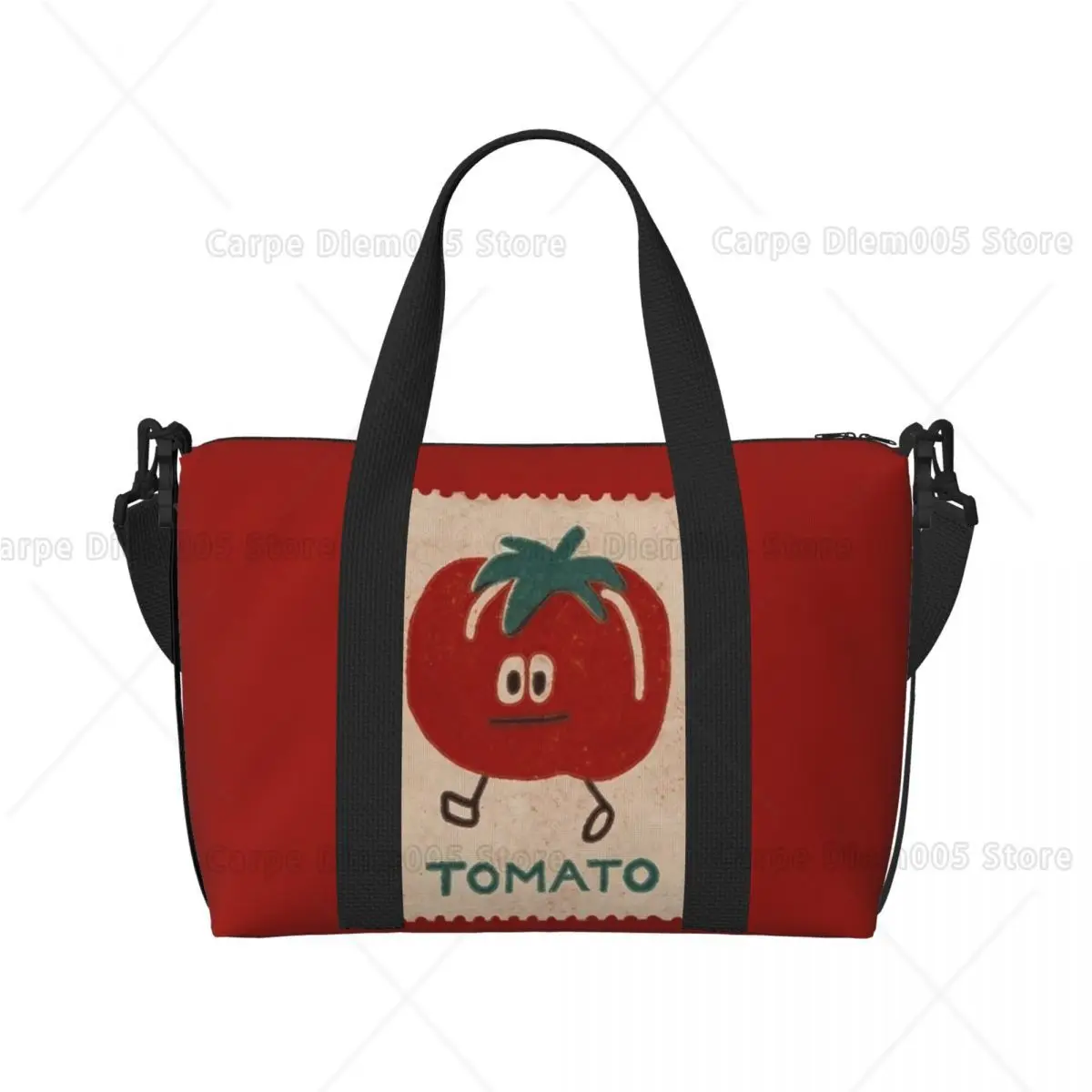 

Новая красная сумка-даффл с томатным принтом, легкая водонепроницаемая дорожная сумка, милая холщовая сумка через плечо с мультяшным рисунком для девочек, для ежедневных поездок