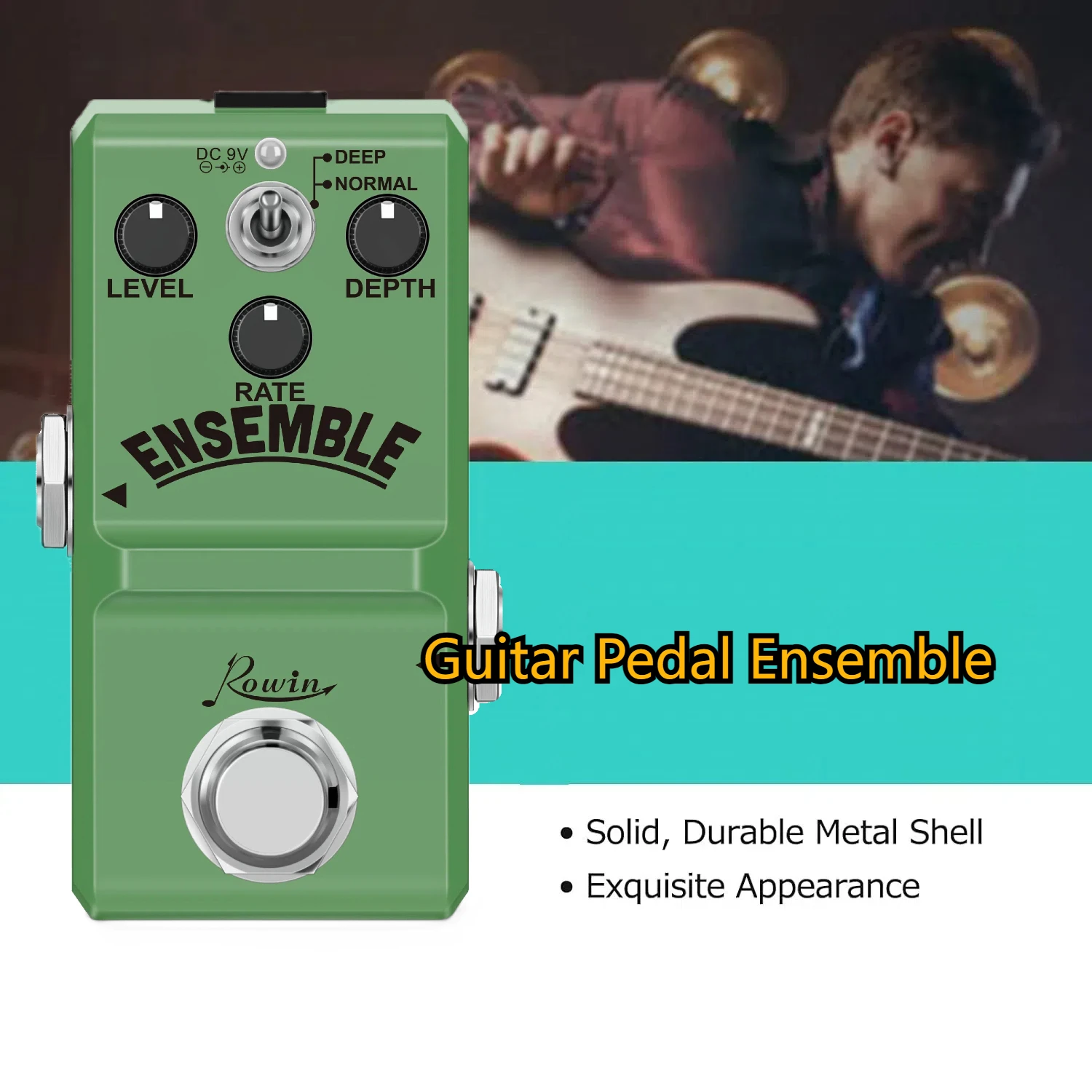 Rowin Electric Guitar Pedal Chorus Effect Super Mini Cute NANO Ensemble Jazz Chorus Bass Pedals For DIY Pedal Board Saving Space