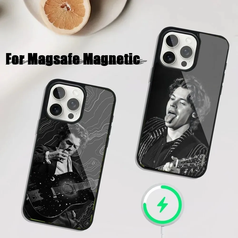 H-HaRRy S-Styles Phone Case For iPhone 16,15,14,13,12,11,Plus,Pro,Max Mini Magsafe Magnetic Wireless Charging