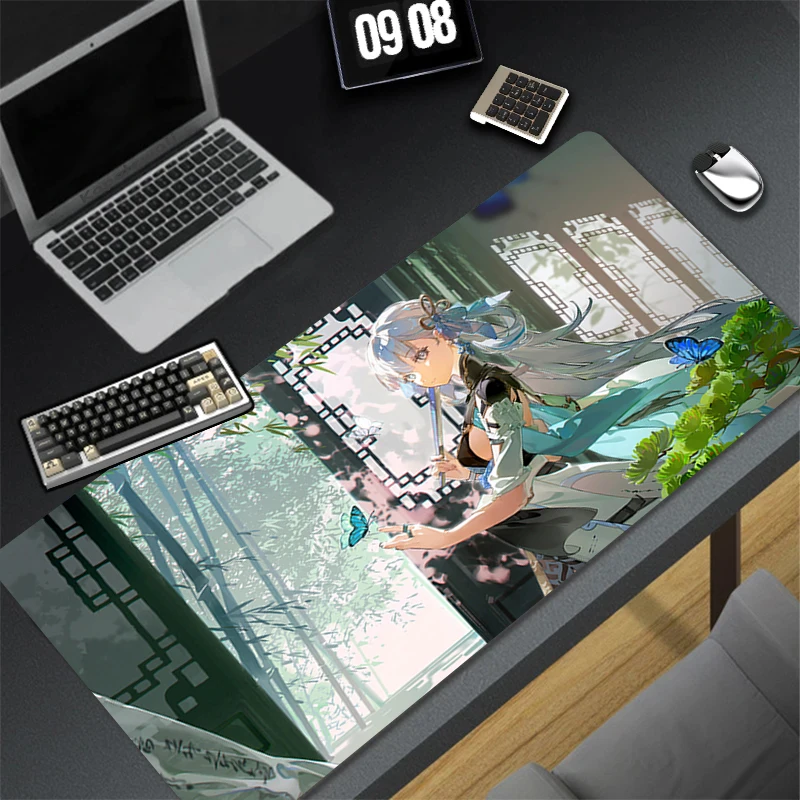 Computer Gaming Accessories HD Mousepad Office PC Mouse Pad Keyboard Pad Desk Decoracion Wuthering Waves Jinhsi Anime Desk Mat