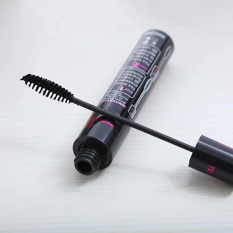 Mascara résistant à l'eau et à la transpiration, maquillage 2 en 1, double usage, pinceaux à friser, fibre pour les yeux, cils noirs