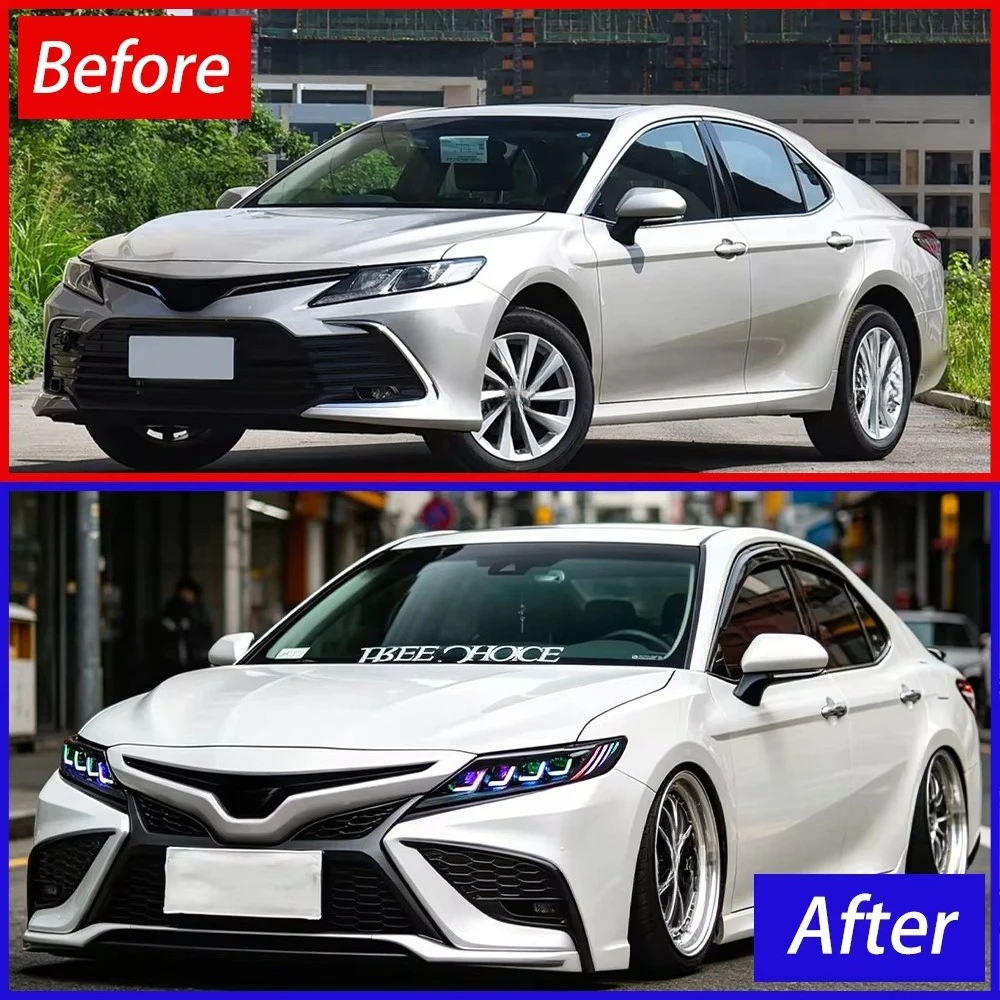 For  Camry 2018-2024 LE SE XLE XSE LED Car Headlight Assembly Upgrade RGB Style Head Lamp Plug and Play Accessories