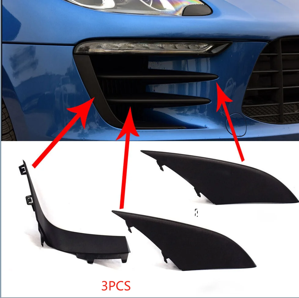 

Left Lower Front Bumper Fog Light Grille Molding Trim For Porsche Macan 95B 2014 2015 2016 2017 2018 95B8076851 95B8078771