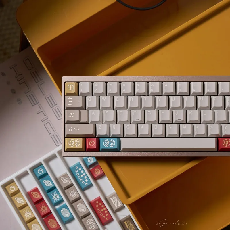 Celestial Kinetics Keycaps Custom PBT Cherry Profile Key Cap Cute Cartoon Anime Point Key Caps for Gamers Design MX Switch